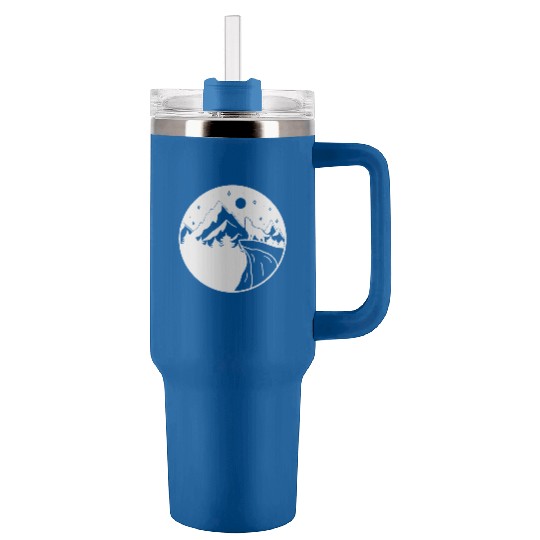 Wolf on the Mountain Tumblers 40 Oz With Handle