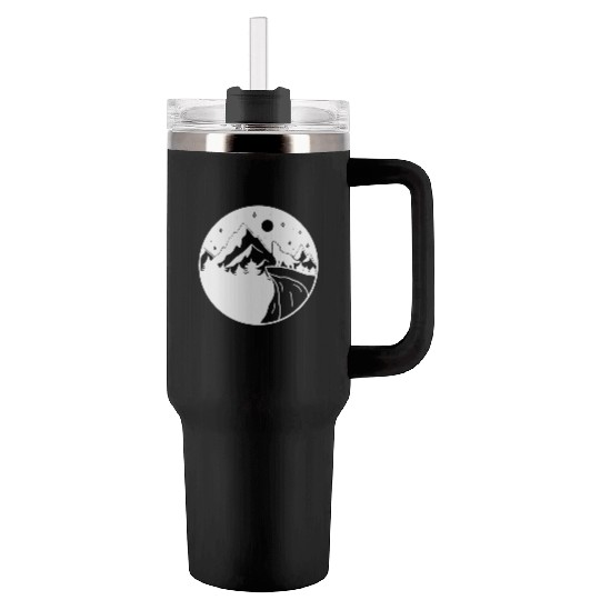Wolf on the Mountain Tumblers 40 Oz With Handle