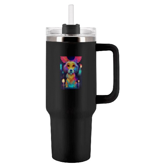 Angel Dog 012 Tumblers 40 Oz With Handle