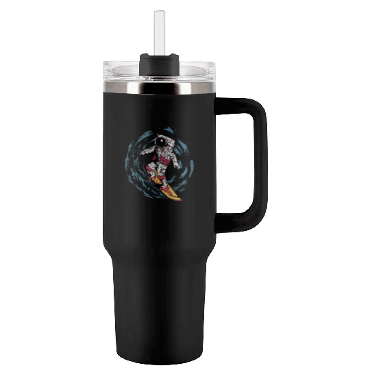 Astronaut Surfing Tumblers 40 Oz With Handle