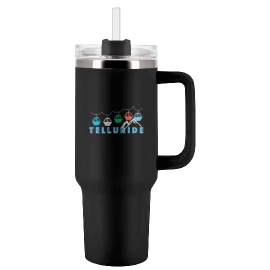 Colorado Ski Mountain Gondola Telluride Tumblers 40 Oz With Handle