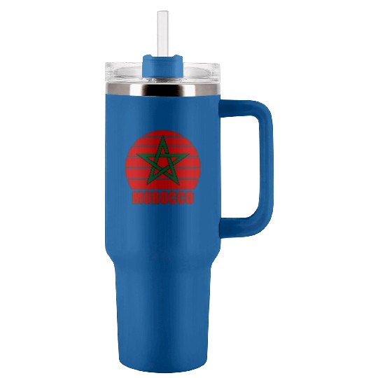 Morocco Flag Tumblers 40 Oz With Handle
