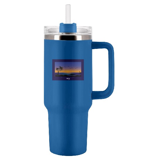 Sunset Fantasy View Tumblers 40 Oz With Handle