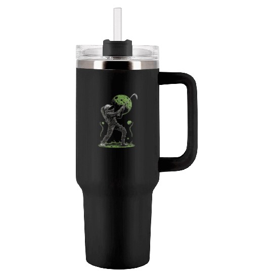 Alien Playing Golf Golfer UFO Extraterrestrial Tumblers 40 Oz With Handle