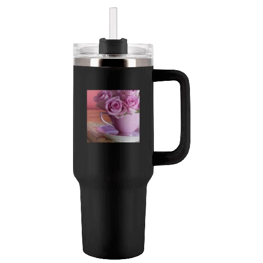 Beautiful Floral print Tumblers 40 Oz With Handle