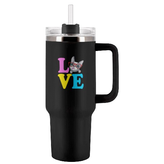 Boston Terrier Sunglasses I Love My Boston Terrier Tumblers 40 Oz With Handle