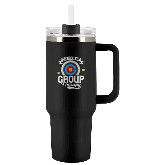 My Idea Of Group Therapy Bow & Arrows Target Arche Tumblers 40 Oz With Handle
