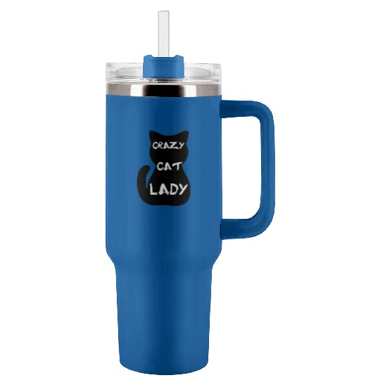 Crazy cat lady Tumblers 40 Oz With Handle