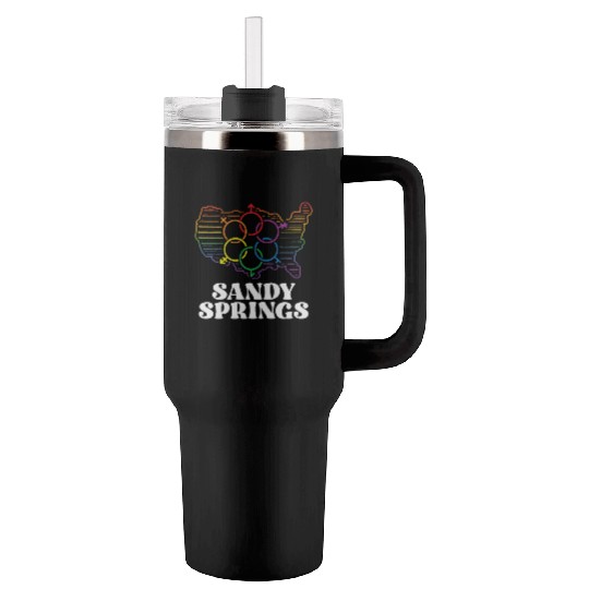 Sandy Springs Pride Flag Pride Month LGBTQ Flag Tumblers 40 Oz With Handle