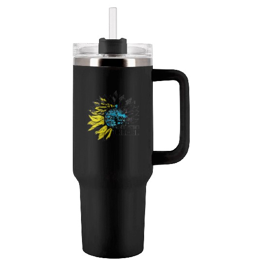 Sunflower Ukrainian Flag I Stand With Ukraine Ukra Tumblers 40 Oz With Handle