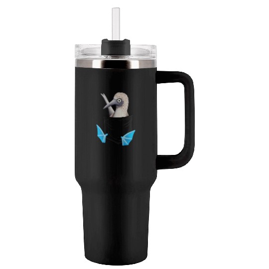 Bird Drawing Fancy Blue Foot Booby In Pocket Tumblers 40 Oz With Handle