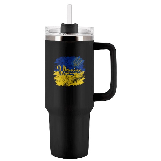 Ukraine Ukrainian Flag I Stand With Ukraine Pride Tumblers 40 Oz With Handle