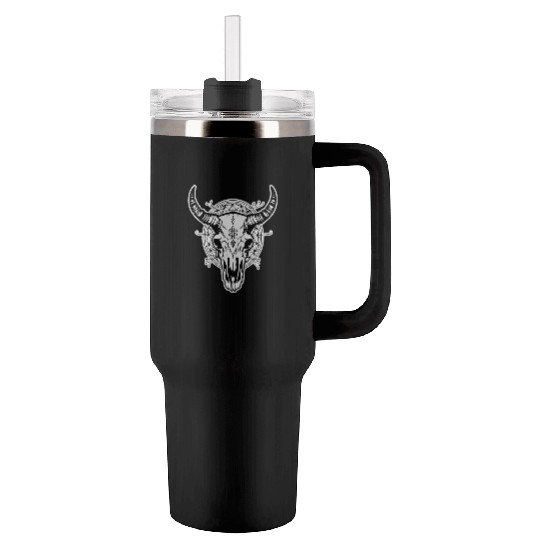 Cow Skull Boho Tumblers 40 Oz With Handle