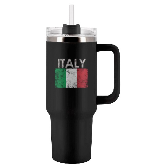 Italian Italy Flag Pride Tumblers 40 Oz With Handle
