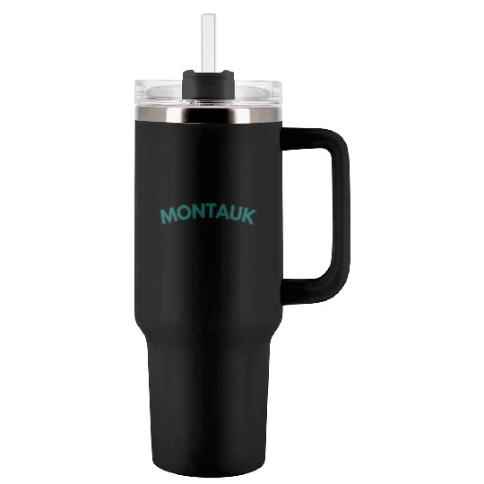 Montauk New York Vintage College Style (Green) Tumblers 40 Oz With Handle