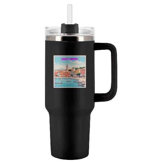 "Pastel Paradise" Saint-Tropez Tumblers 40 Oz With Handle