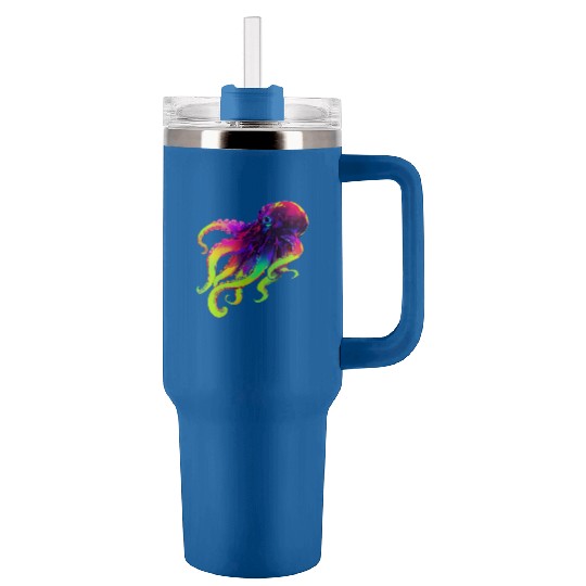 Neon Octopus Tumblers 40 Oz With Handle