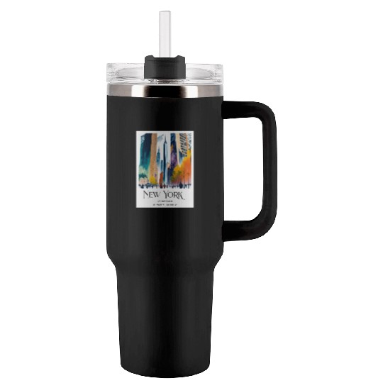 People walking to One World Trade Centre New York Tumblers 40 Oz With Handle