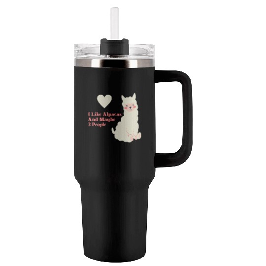 Alpaca Lover cute blue Tumblers 40 Oz With Handle
