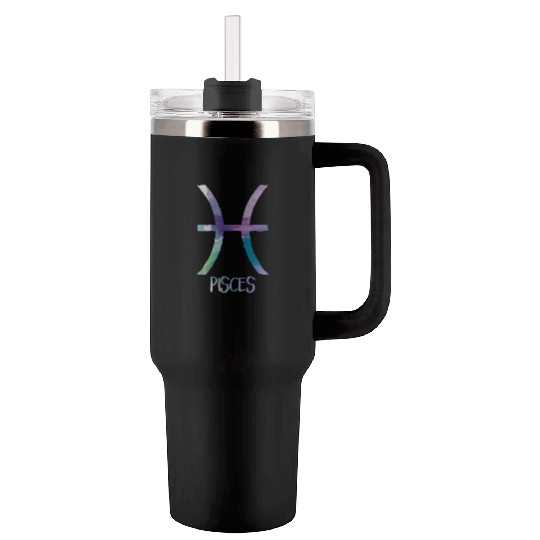 Pisces Zodiac Symbol Astrology Fish Water Sign Tumblers 40 Oz With Handle