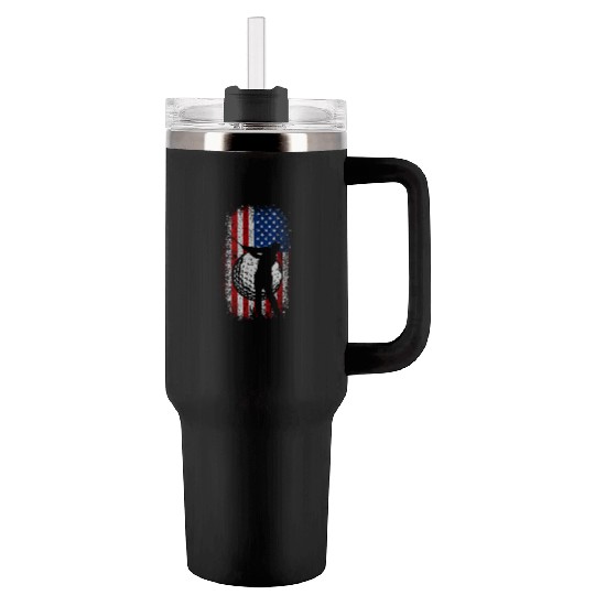 Usa Flag 4th of july golf design for golfers Tumblers 40 Oz With Handle