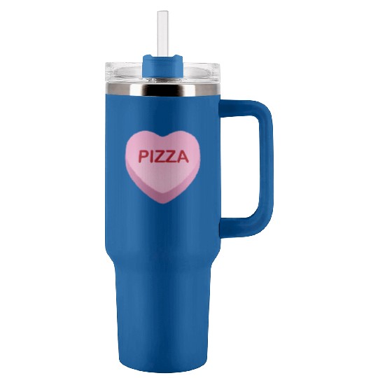 Pizza Candy Heart Tumblers 40 Oz With Handle