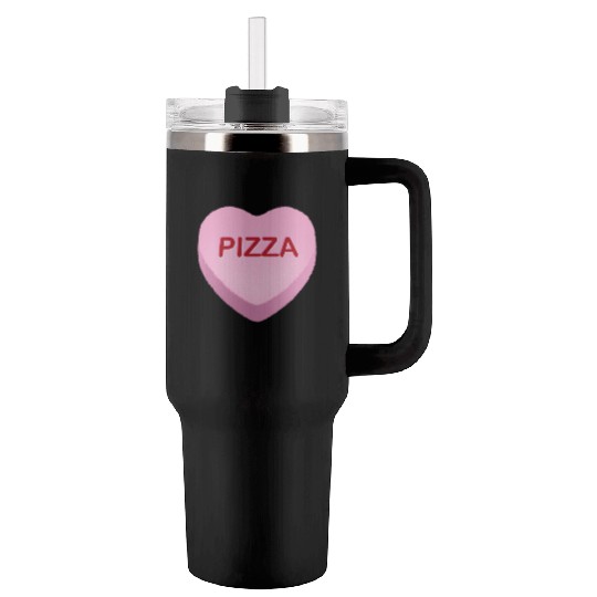 Pizza Candy Heart Tumblers 40 Oz With Handle