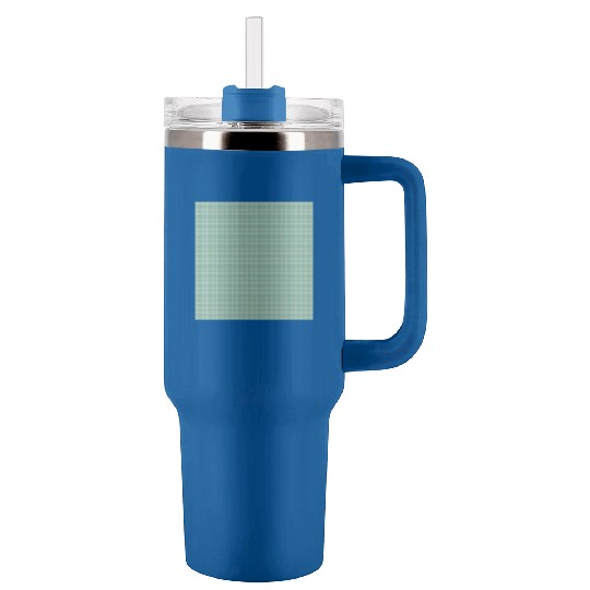 Retro Checkered Pattern Teal Tumblers 40 Oz With Handle