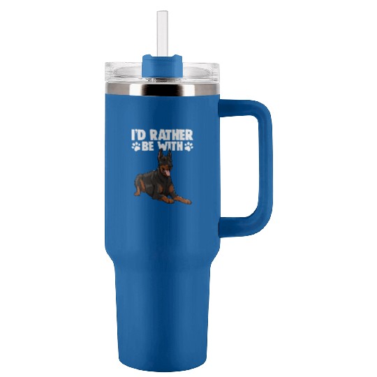 I'd Rather Be With Doberman Tumblers 40 Oz With Handle