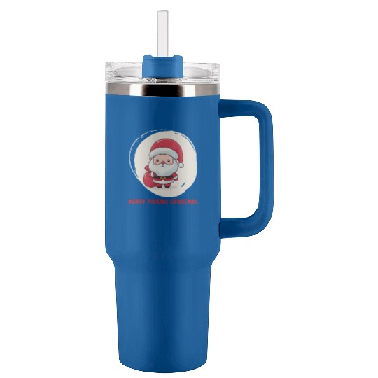 Cute Bad Santa Tumblers 40 Oz With Handle
