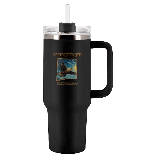 New Mexico - Eagle Tumblers 40 Oz With Handle