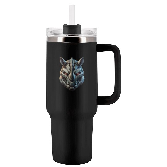 Rhinoceros mech Tumblers 40 Oz With Handle