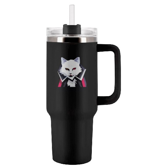 Vampurr The Vampire Cat Tumblers 40 Oz With Handle