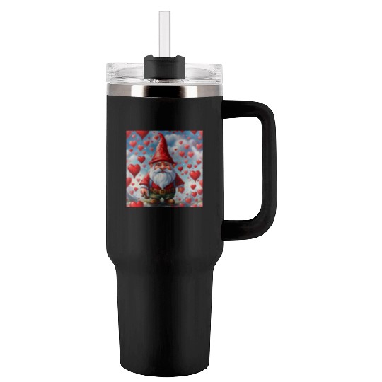 Gnome for Valentine Tumblers 40 Oz With Handle