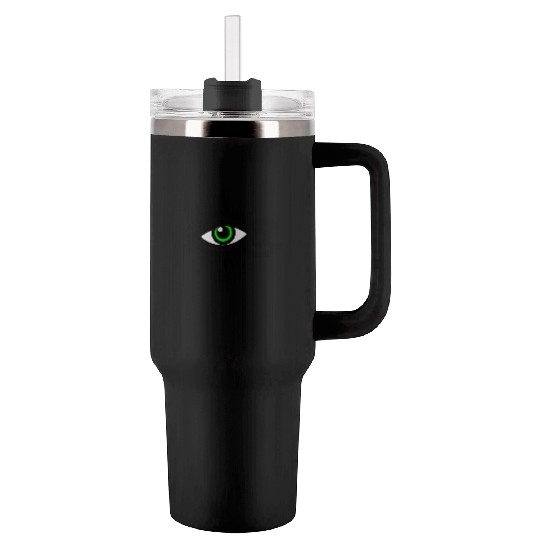 Green Eye Design Vector 3 Colors Tumblers 40 Oz With Handle