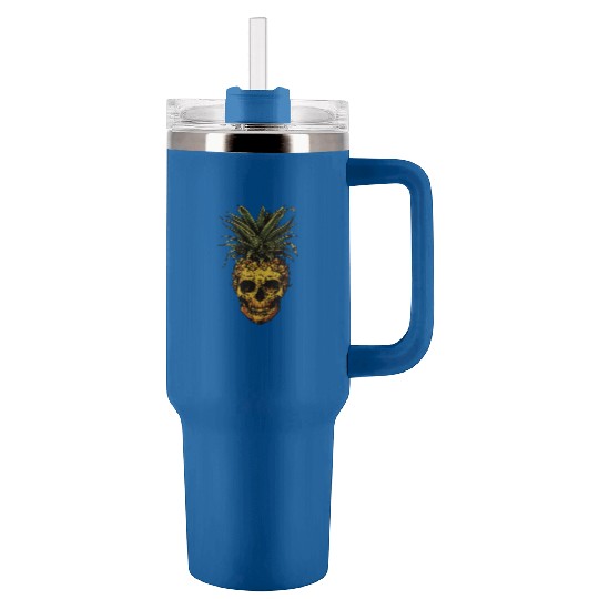 Pinaple Skull Tumblers 40 Oz With Handle