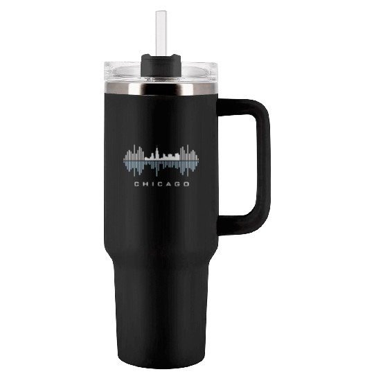 Chicago City Sound Waves Tumblers 40 Oz With Handle