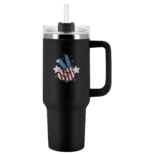 Peace Sign Freedom Tumblers 40 Oz With Handle