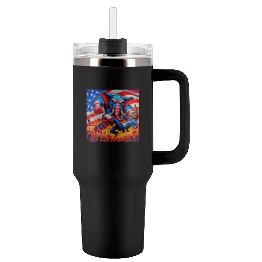 Beat Down the Democrats - Trump Tumblers 40 Oz With Handle