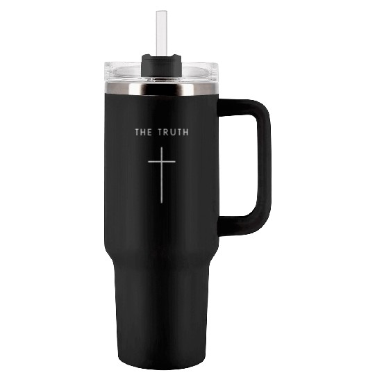Truth Cross Minimalist Christian Religious Tumblers 40 Oz With Handle