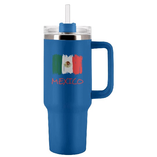 Mexican Flag Tumblers 40 Oz With Handle
