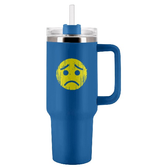 Depressed Emoticon Tumblers 40 Oz With Handle