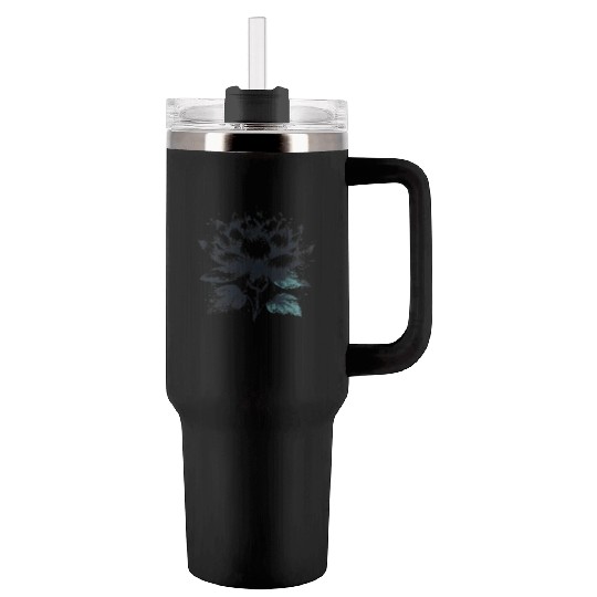 Modern Lotus with Brushstroke Effect 2 Tumblers 40 Oz With Handle