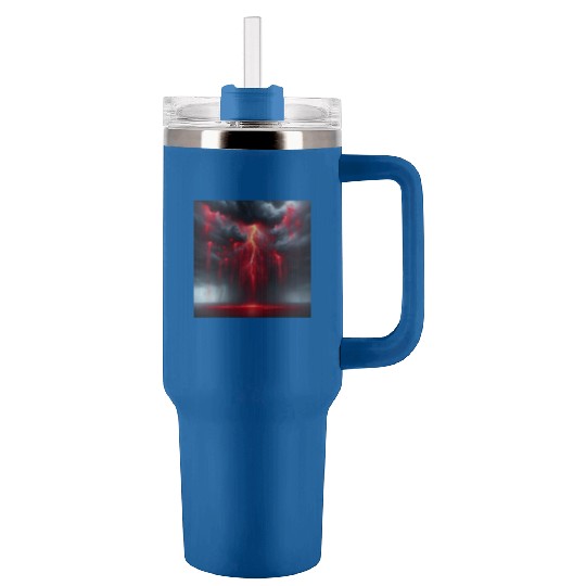 Grey Stormy Evening Tumblers 40 Oz With Handle