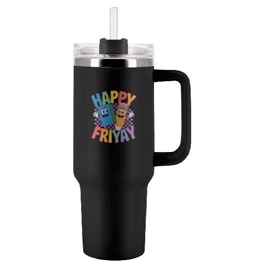 Happy Friyay Weekend Weekend Feeling Tumblers 40 Oz With Handle