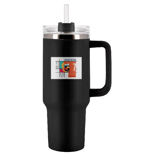 Soccer Player with Ball Graphic Tumblers 40 Oz With Handle