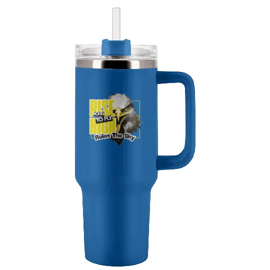 Eagle with Bold Flight Theme Tumblers 40 Oz With Handle