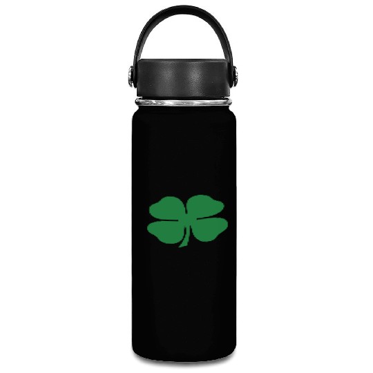 Green 4 Leaf Clover Solid Vacuum Flask