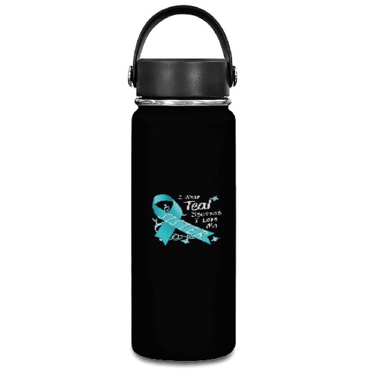 Love Sister Teal Ribbon Ovarian Cancer Awareness S Vacuum Flask