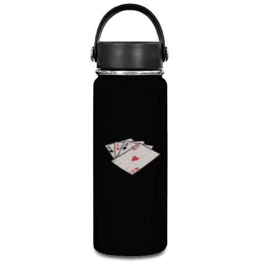 Traditional Tattoo Four Aces Playing Card Game Vacuum Flask